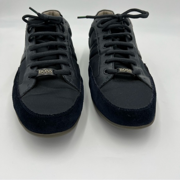 HUGO BOSS MIXED-MATERIAL TRAINERS WITH SUEDE AND FAUX LEATHER SNEAKERS - Picture 3 of 12